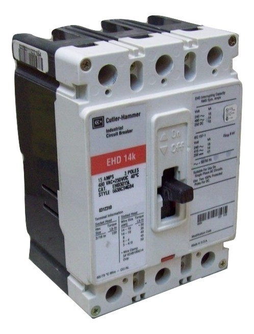 CUTLER HAMMER EHD3015 U 15A 480V 3P NEW